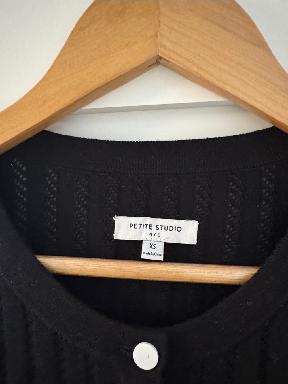 Petite Studio Black Ribbed Button-Front Cardigan - Picture 3 of 4